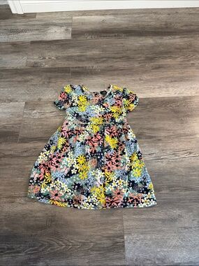 Picapino Girls Floral Short-Sleeve Dress - Multicolor